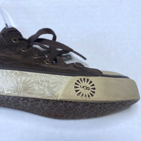Ugg Australia Womens Size 6.5 Brown Suede Evera Sneakers Sheepskin Lining Casual - Picture 10 of 11
